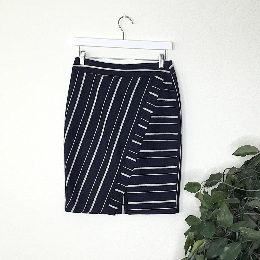 Loft Striped Pencil Skirt